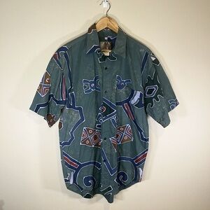 Vintage The Territory Ahead Casual Short Sleeve Button Front Shirt Men Large